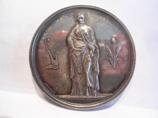 Silver French Medal By Brenet - Agriculture 1849 photo