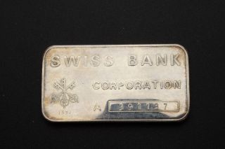 Ubs Swiss Bank Corporation One Ounce 999 Fine Silver Bar photo