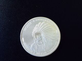 Sioux Sovereign Nation American Buffalo Pure Silver Round photo