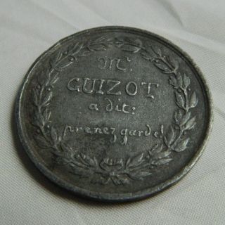 Very Rare Htf 1848 French Revolution Francois Guizot Propaganda Medal Medallion photo