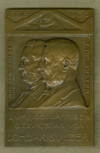 1906 Swiss Medal Issued For The 100th Anni.  Of Birth Of Johann Jacob Sulzer photo