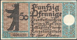 Notgeld 50 Pfennig 1921 Berlin - 