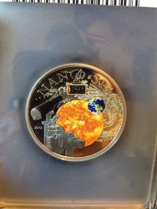 Cook Islands 2013 10$ Nano Space - Exploration Of Universe Silver Coin photo