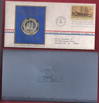 Franklin The Charles W.  Morgan Sterling Silver Medal & 1st Day Cover photo
