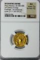 Gold Solidus Rare Ad582 - 602 Carthage Maur.  Tiberius About Uncirculated Ngc Coins: World photo 1