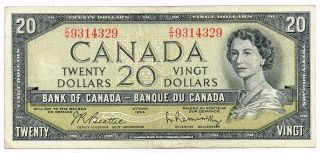 1954 (1961 - 70) Canada 20 Dollars Note - P80b photo