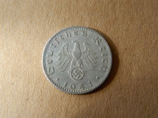 Nazi Third Reich German 50 Reichspfennig 1941 - F With Swastika - Km 96 - (3306) photo