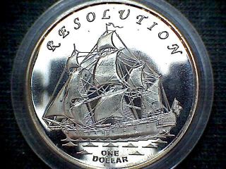 Gilbert Islands Kiribati 2014 Dollar,  Resolution Sailing Ship Fantasy Coin,  Unc photo