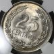 1943 Ngc Ms 65 El Salvador 90 Silver 25 Centavos 2 Year Type Coin (15091003c) El Salvador photo 1