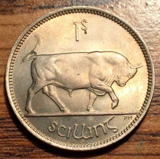 1951 Republic Of Ireland Shilling Bull / Harp Coin - State photo
