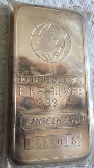 10 Oz Engelhard Silver Bar 10 Troy Ounces.  999,  Fine Silver photo