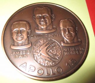 Apollo 15 Nasa Lunar Explorations Bronze Medal Medallion Coin C463 Pc photo