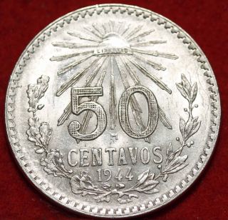 1944 Mexico 50 Centavos Silver Foreign Coin S/h photo