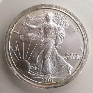 1 Troy Oz 2001 American Silver Eagle.  999 Fine Coin Bullion photo