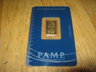 2.  5 Gram Gold Bar - Pamp Suisse - Fortuna - 999.  9 Fine In Assay photo