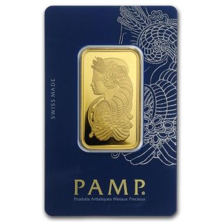 1 Oz Gold Bar Pamp Suisse Lady Fortuna In Assay Veriscan Package - Sku 88907 photo