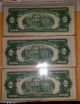 1953a 1953b & 1953c One Each Of Series $2 Red Seal Note Us Note Two Dollar Bill Small Size Notes photo 2