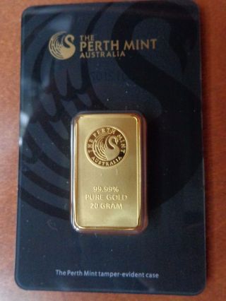 20 Gram Perth Gold Bar.  9999 Fine (in Assay) photo