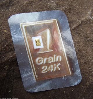 1/15th Gram 24k Pure 999,  Fine Gold Bullion Professionally Minted Certified Bar photo