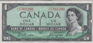 Canada $1 1954 Prefix V/l Circulated Banknote photo