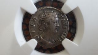 Roman Silver Coin Faustina Sr.  Ar Denarius Ad 138 - 140/1 Posthumous Issue Ngc Xf photo