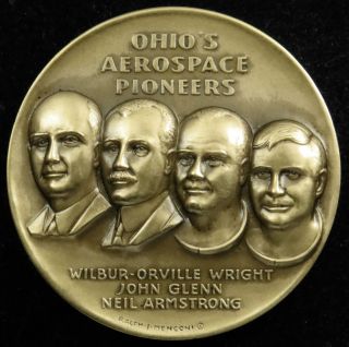 Ohio ' S Aerospace Pioneers Wright Brothers Glenn Armstrong Bronze Medal 2 