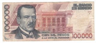 Mexico 100000 Pesos Plutarco Elias Calles 1988 Serie Z P94a photo