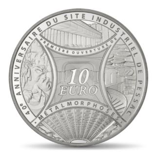 2013 France Silver €10 Anniversary Of The Pessac Factory Silver Coin photo