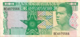 Ghana 1982 1 Cedi Bank Note In A Protective Sleeve photo