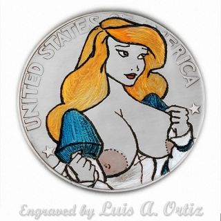 The Swan S839 Ike Hobo Nickel Engraved & Colored Pinup By Luis A Ortiz photo