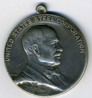 Vintage Us Steel Sterling Silver 35 Year Service Medal Awarded Choiceef Scarce photo