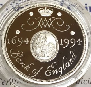 United Kingdom Proof Silver 300th Anniversary Bank Of England Two Pounds Coin photo