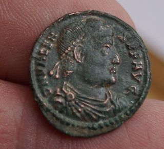 Valens - Victory,  Wings Back.  364 - 378 Ad Ancient Roman Coin photo