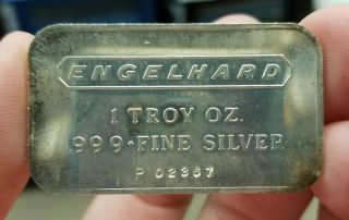 Engelhard 1oz.  999 Silver Bar Textured Reverse photo