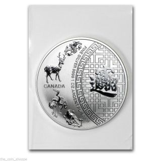 2014 1 Oz Canadian 5 Blessings Flex Thermotron Silver Coin - Rare - Rcm photo