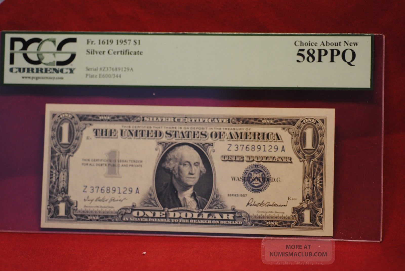 Us Currency: 1957 1.  00 Silver Certificate Choice About 58 Ppq Pcgs Small Size Notes photo