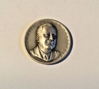 Presidential Sterling Silver Medal Ny Medallic Art Franklin D.  Roosevelt photo