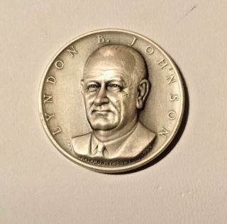Presidential Silver Medal Ny Medallic Art Lyndon Johnson photo