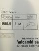 Credit Suisse 1 Oz.  999 Fine Palladium Bar W/ Assay Certificate Platinum photo 2
