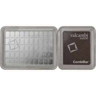 Valcambi 50x1 Gram Platinum Combibar (1.  6075 Oz) With Assay Card photo