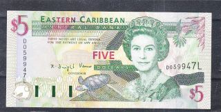 St Lucia 1993 Banknote 5$ Uncirculated photo