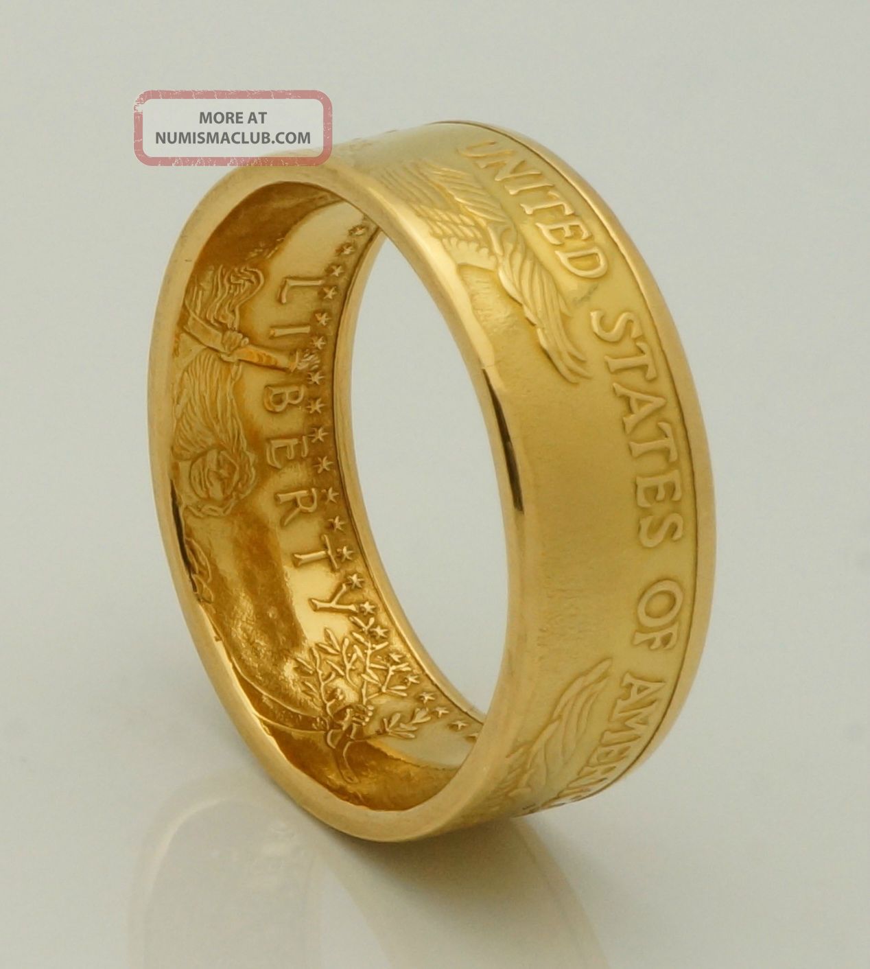 2016 Gold 1 2 Oz American Eagle Coin Ring 22k Men S Wedding Band