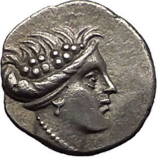 Histiaia In Euboia 300bc Nymph Galley Authentic Ancient Silver Greek Coin I56273 photo