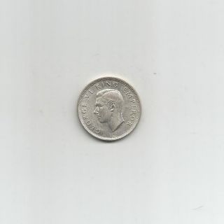 Ncoffin Zealand George Vi 1945 Shilling.  500 Silver Coin photo