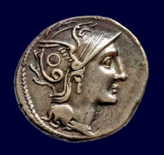 Roman Republic - C.  Claudius Pulcher Ar Denarius (rome,  110 - 109 Bc) - Scarce photo