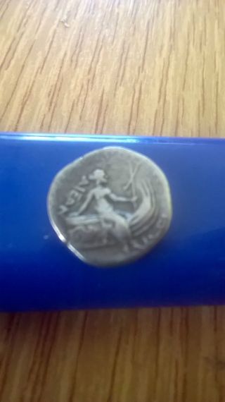 Ancient Greek Silver Coin Nymph Euboea Histiaea photo