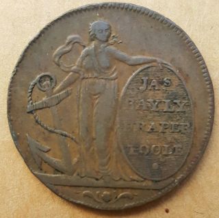 1795 Great Britain Dorsetshire Poole Half Penny Conder Token D&h 6 photo