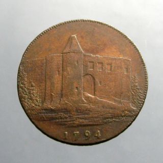 1794 Copper Half Penny_conder Token_colchester Castle_large Weaving Loom photo