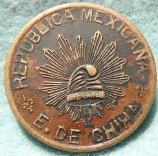 1914 Mexico Xf Chihuahua 5 Centavos Scarce Mexican - Revolution Coin photo