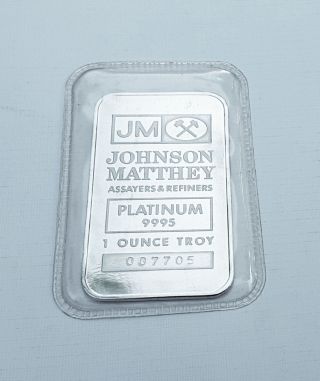Johnson Matthey Platinum 9995 1 Ounce Troy Bar 007705 photo